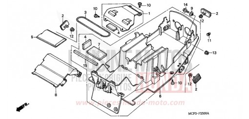 GARDE-BOUE ARRIERE (VTR1000SPY/1) VTR1000SP1 de 2001